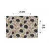 Motief - Bloemen - Zwart - Beige Placemat vinyl groot 368 -specs