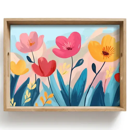 Illustratie - Bloemen - Kleurrijk Dienblad Rechthoek middel -z3d_shopping