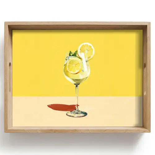 Wijnglas - Citroen - Geel - Minimalistisch Dienblad Rechthoek middel -z3d_shopping