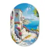 Landschap - Bloemen - Natuur - Zomer Wandcirkel Ovaal Forex klein -3d