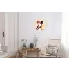 Vrouw - Minimalistisch - Bloem Wandcirkel aluminium klein -woonkamer