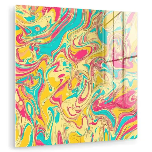 Geel - Roze - Blauw - Retro plexiglas 5mm klein -zzzproduct_nieuw