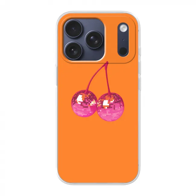 Telefoonhoesje - Discoballen - Kers - Spiegels - Roze
