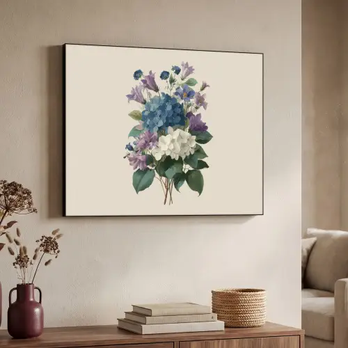 Bloemen - Gedetailleerd - Rust - Realistisch Textielframe - compleet frame klein -sfeer3