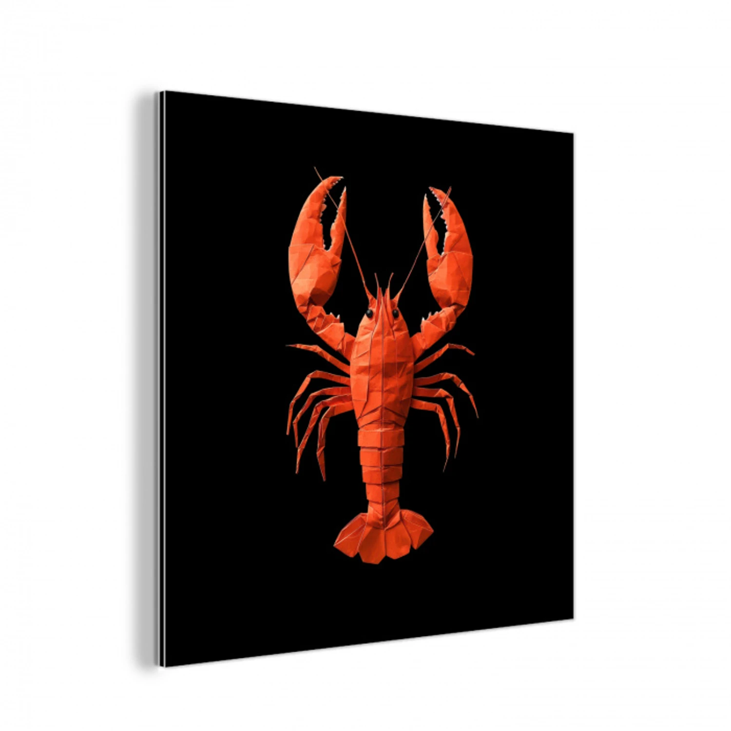 Kreeft - Papier - Origami papier - Rood aluminium wit klein -3d