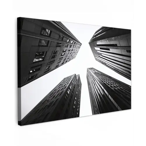 Gebouwen - Lucht - Zwart Tuinposter op houten frame 2 cm dik klein -3d