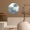 Jungle - Modern - Blauw - Groen Wandcirkel behangsticker klein -sfeer1