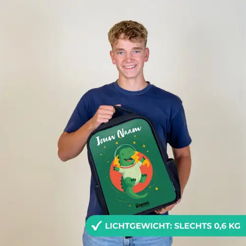 Dino - Planeet - Sterren - Groen Rugzak - Zwart middel -sfeer7_NL