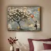 Boom - Graffiti - Banksy Style - Balloon Girl Textielframe zwart klein -sfeer1