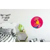 Haan - Kleurrijk - Kimono - Roze Wandcirkel aluminium klein -kinderkamer