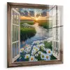 Doorkijk - Landschap - Raam - Water - Zonsondergang plexiglas 5mm klein -zzzproduct_nieuw