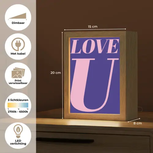 Love - Blauw - Valentijn Light Box met kabel (Wandlamp) klein -USP_websiteoverzichtNL