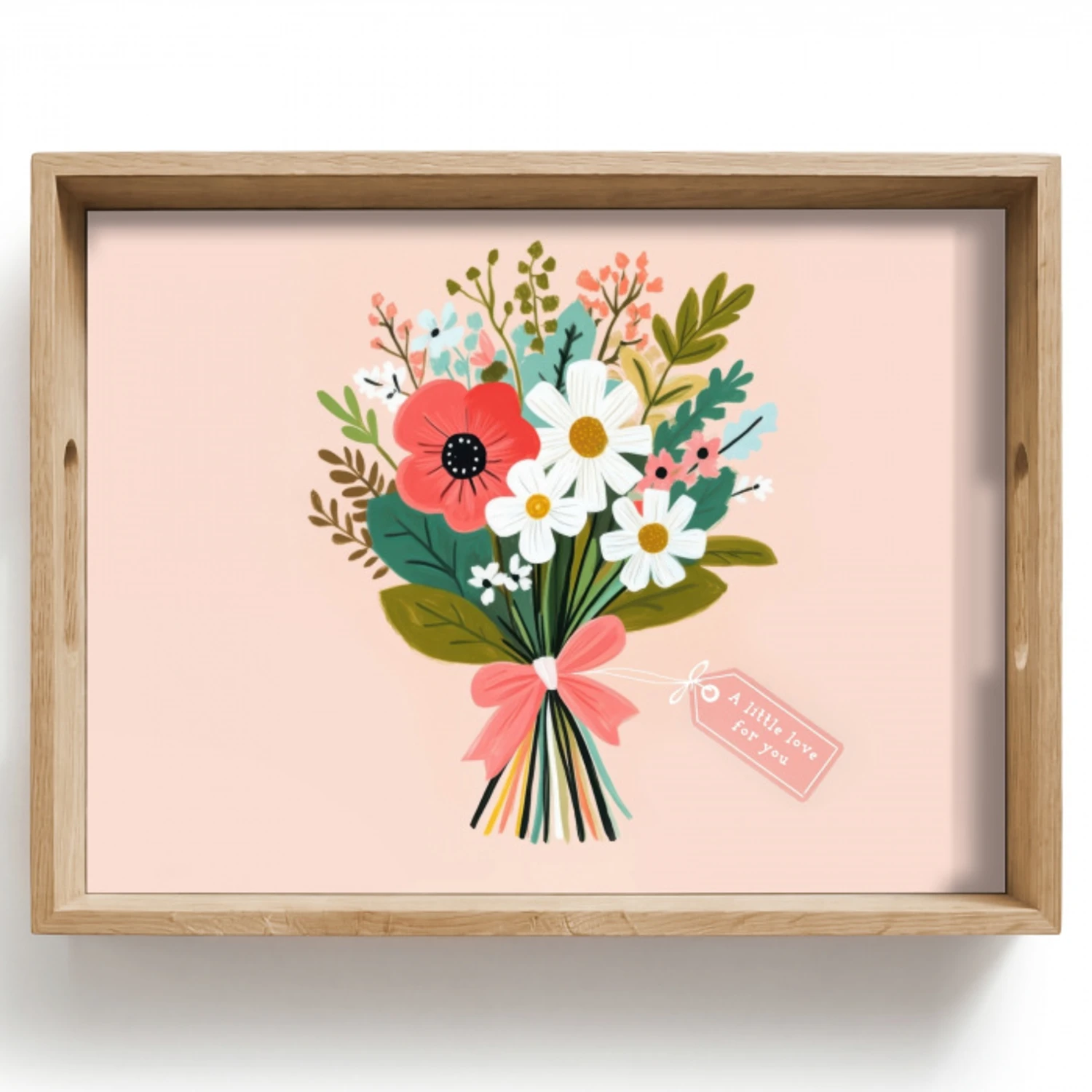 Boeket - Strikje - Kaartje - Quote Dienblad Rechthoek middel -z3d_shopping