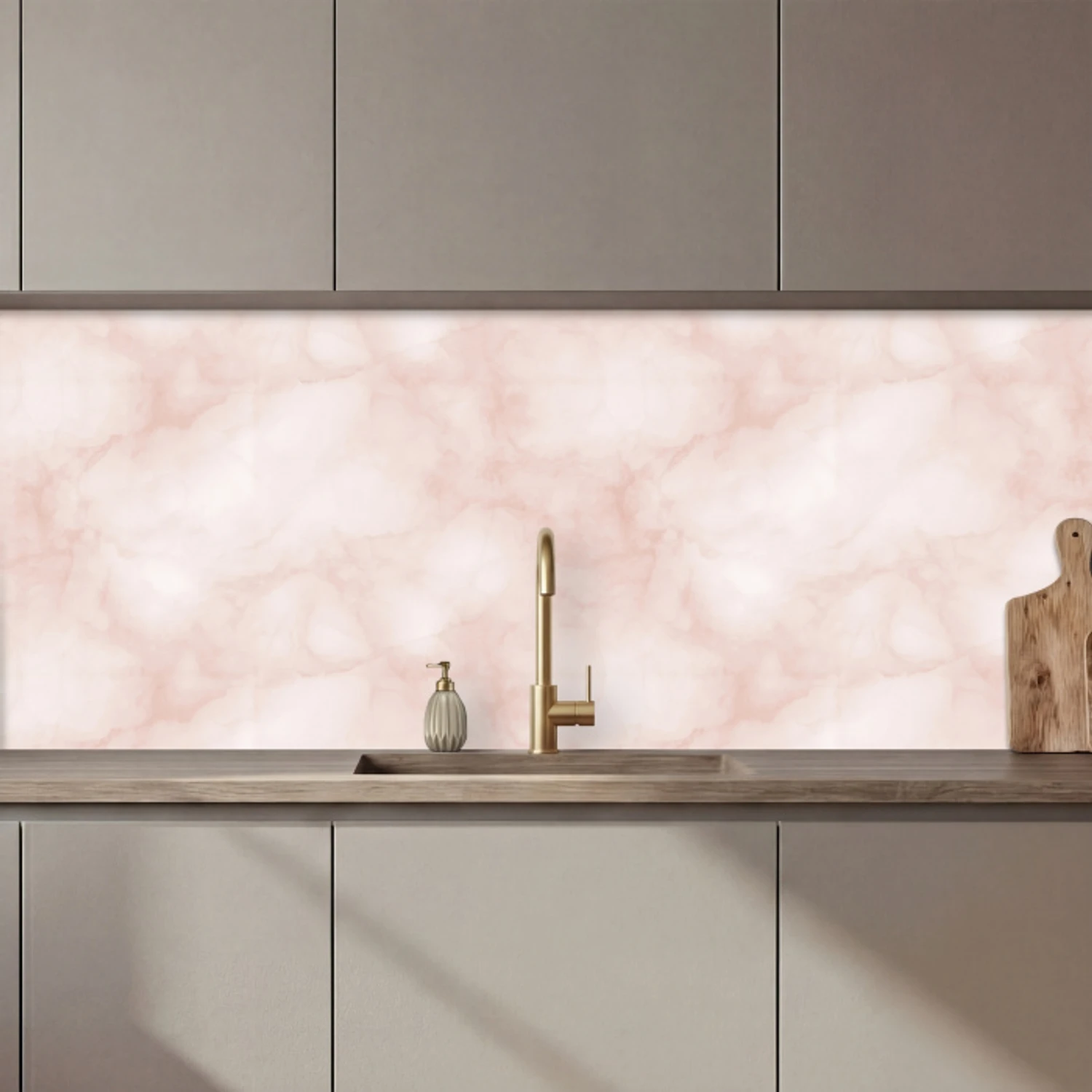 Roze - Marmer - Crème keuken achterwand 2 middel 871 zz_3dshopping