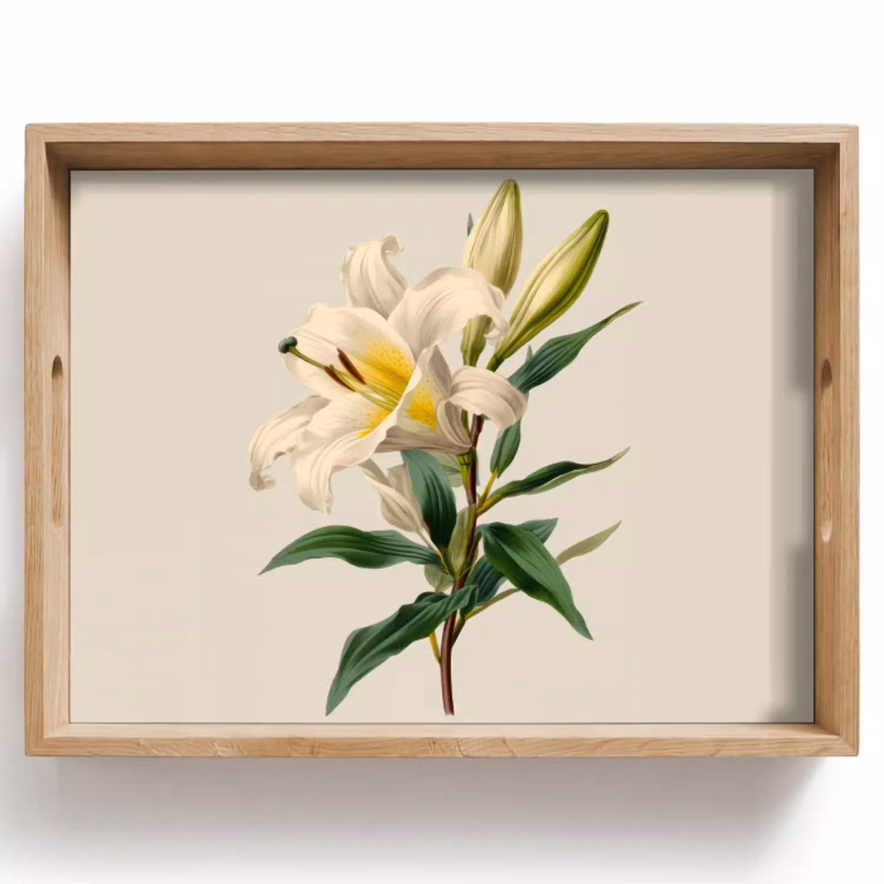 Lelie - Elegant - Botanisch - Beige Dienblad Rechthoek middel -z3d_shopping