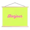 Groen - Roze bonjour - Retro textielposter latten blank klein -3d