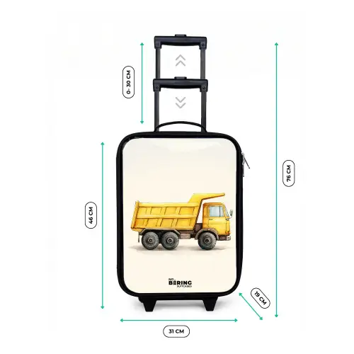 Kiepwagen - Getekend - Geel Kinderkoffer - Zwart klein -productfoto_formaten