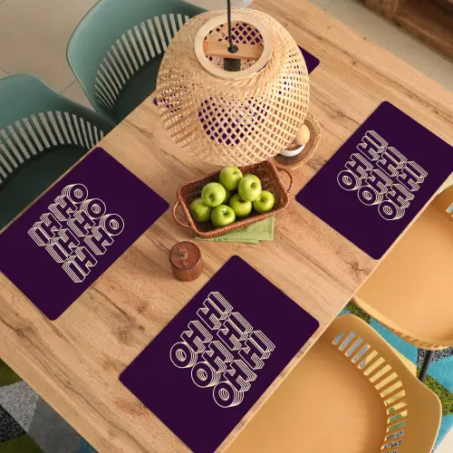 Oh hi - Paars - 3D Placemat vinyl groot -zzsfeer5_Kitchenyeah-website