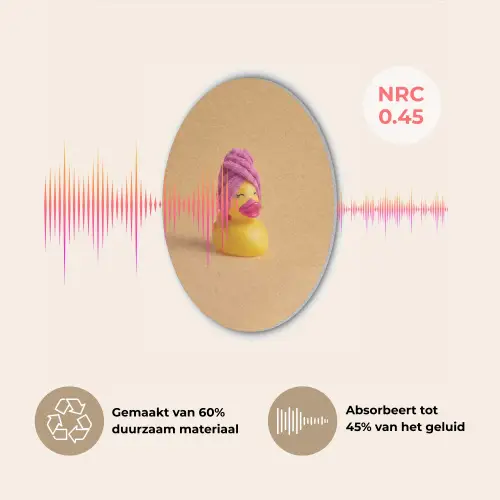 Badeend - Handdoek - Kleurrijk Akoestische PET Vilt - Rond klein -USP_NL
