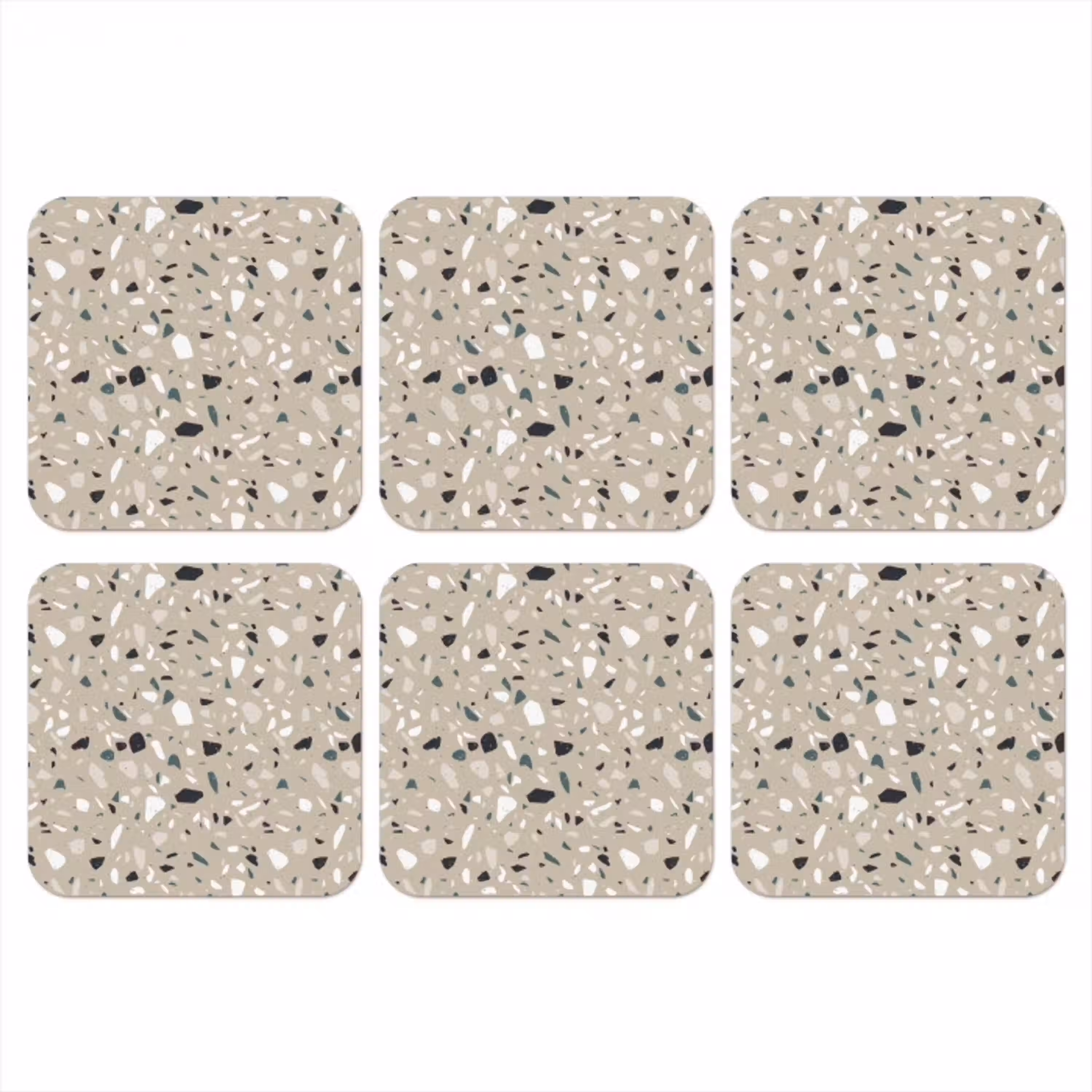 Terrazzo - Patroon - Groen onderzetter kurk middel 366 -3d