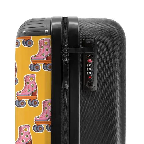 Retro disco rolschaatsen patroon kleurrijk NBS - Handbagage koffer - Kinderen Unisex middel -slot