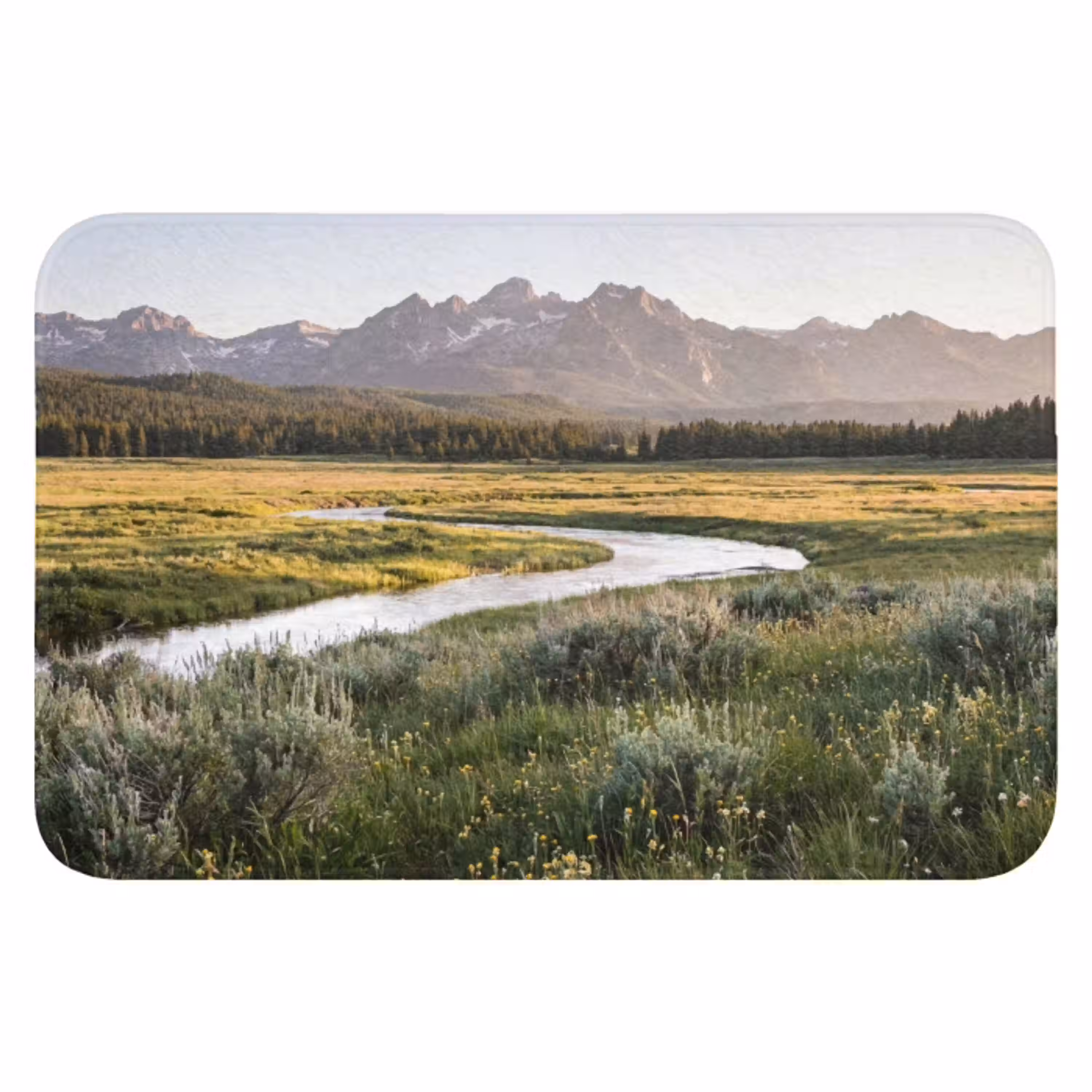 Berglandschap - Rivier - Bos WCmat klein -3d