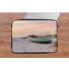Rustiek - Roeiboot - Zandstrand laptophoes neopreen klein -tafel