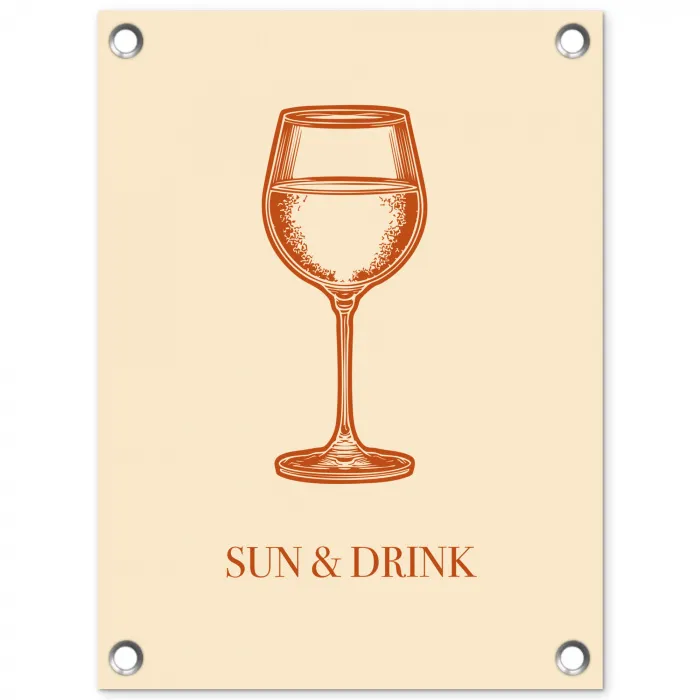 Wijn - Zomer - Quote - Oranje tuinposter los doek klein -3d