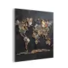 Wereldkaart - Stenen - Realistisch aluminium wit klein -3d
