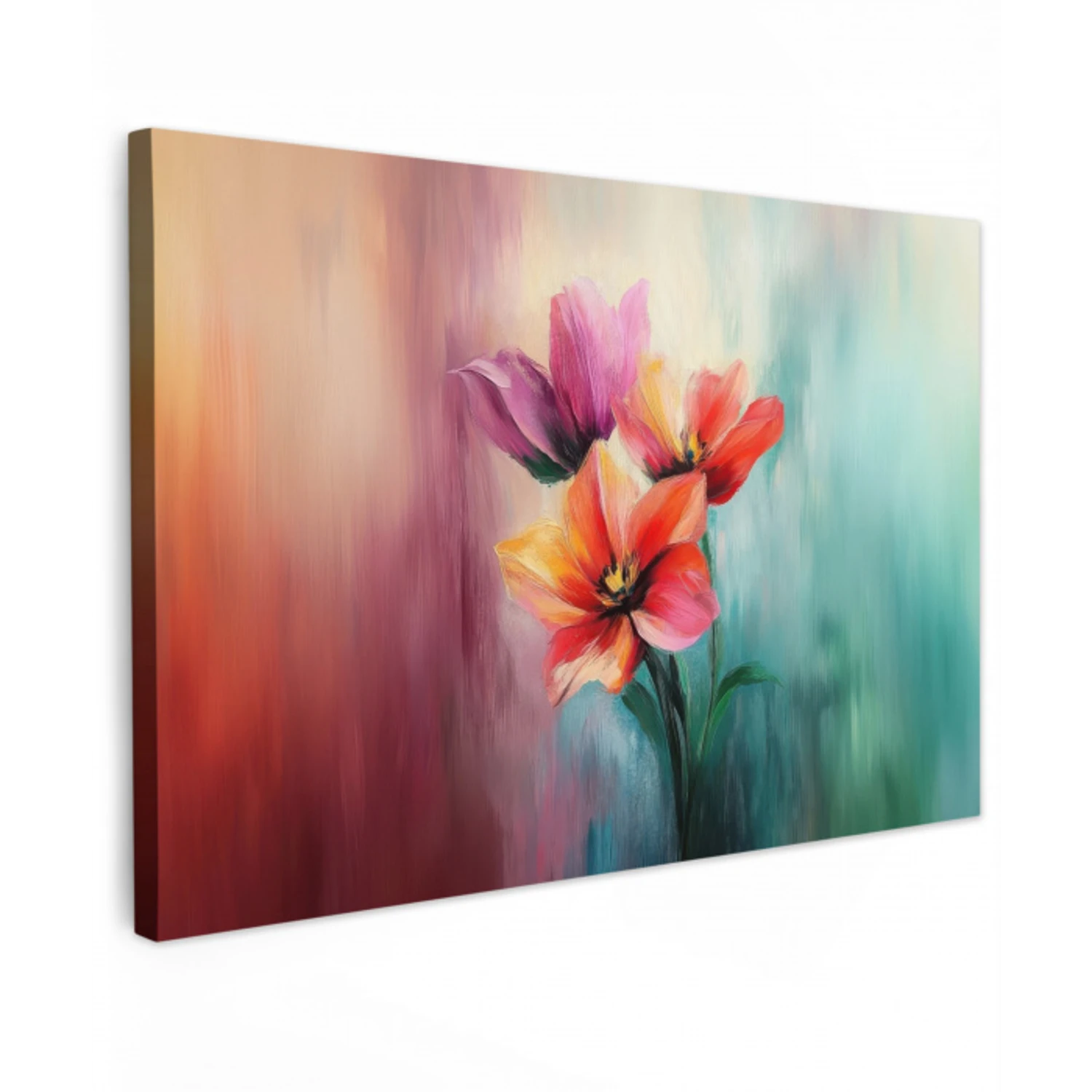 Tulpen - Lichtreflecties - Kleurverloop canvas 2cm klein -z3d