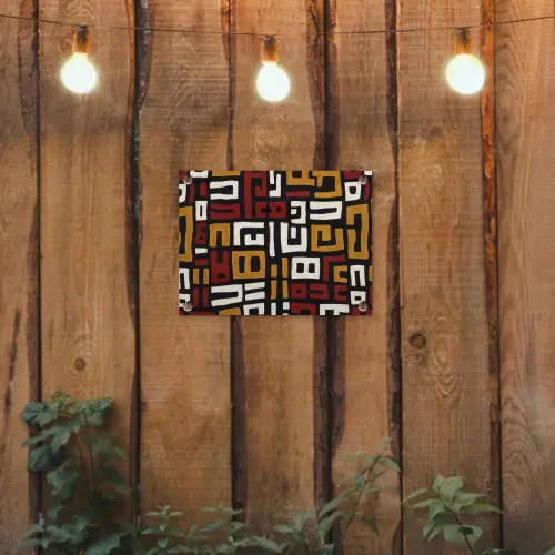 Abstract - Patroon - Rood tuinposter los doek klein -sfeer1