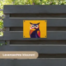 Uil - Grafisch - Kleurrijk - Ogen tuinposter los doek klein -sfeer3