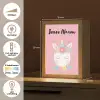 Eenhoorn - Bloemen - Roze Light Box met kabel (Kinderlampje) klein -USP_NL