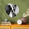 Buldog - Zwart - Abstract - Vlakken Wandcirkel Organisch Forex 3mm klein -sfeer2