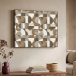 Abstract - Retro - Bruin Textielframe zwart klein 947 -sfeer3