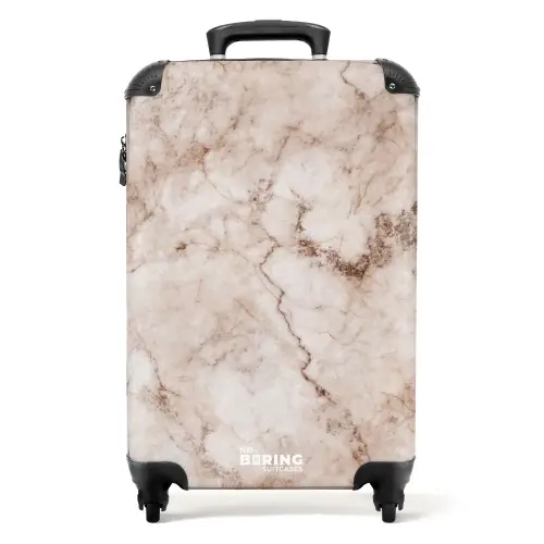 Marmer - Rustiek Beige Marmer NBS - Handbagage koffer - Kinderen Unisex middel -productfoto_recht