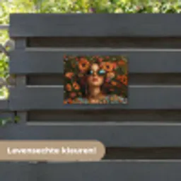 Vrouwen - Bloemen - Modern - Bril - Abstract tuinposter los doek klein -sfeer3