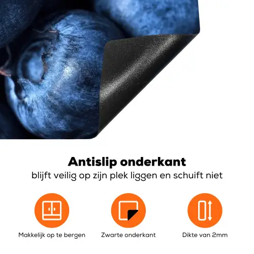 Bessen - Blauw - Fruit Inductie beschermer vinyl 3mm klein -zzzzzzz-td-onderkant