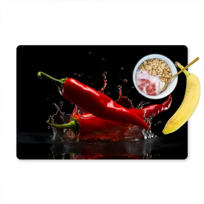 Peper - Rood - Zwart - Water - Groente Placemat vinyl groot -zzzproduct_Kitchenyeah-website