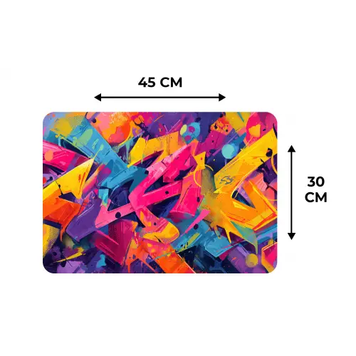 Abstract - Vormen - Kleurrijk Placemat vinyl groot -specs