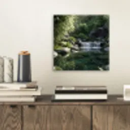 Beek - Waterval - Natuur - Groen aluminium wit klein -sfeer1
