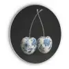 Kersen - Delfts blauw - Fruit Akoestische PET Vilt - Rond klein -3d