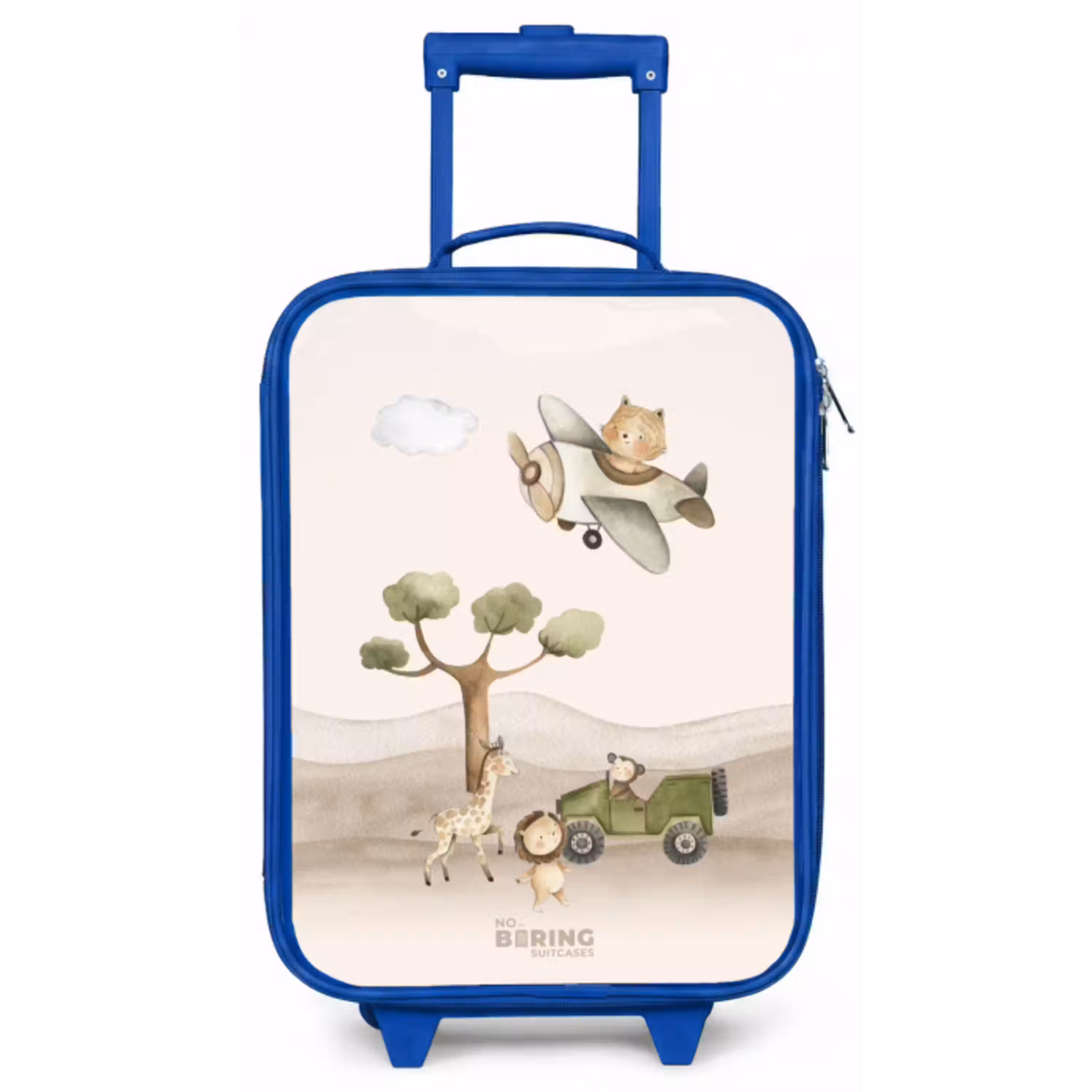 Dieren op safari Kinderkoffer - Blauw klein -zz3dotto