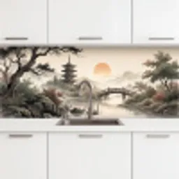 Azië - Landschap - Kleurrijk keuken achterwand 2 middel -3d