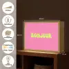 Roze - Groene bonjour - Organisch Light Box met batterij (Wandlamp) middel -USP_websiteoverzichtNL