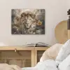Leeuw - Wilde dieren - Planten - Natuur - Bloemen PET vilt klein -sfeer3