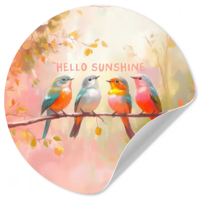 Behangcirkel - Vogels - Tak - Quote - Roze