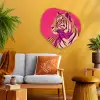 Tijger - Modern - Neon Wandcirkel Organisch Aluminium middel -sfeer4