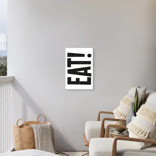 Decoratie - Eten - Zwart - Wit Tuinposter op houten frame 2 cm dik klein -sfeer1