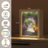 Doorkijk - Pad - Bloemen - Struik - Kleurrijk Light Box met kabel (Wandlamp) klein -USP_websiteoverzichtNL